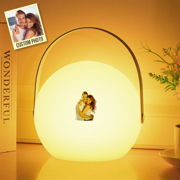 Personalized Photo LED Lamp Colorful Round Hand Night Light - photomoonlampau